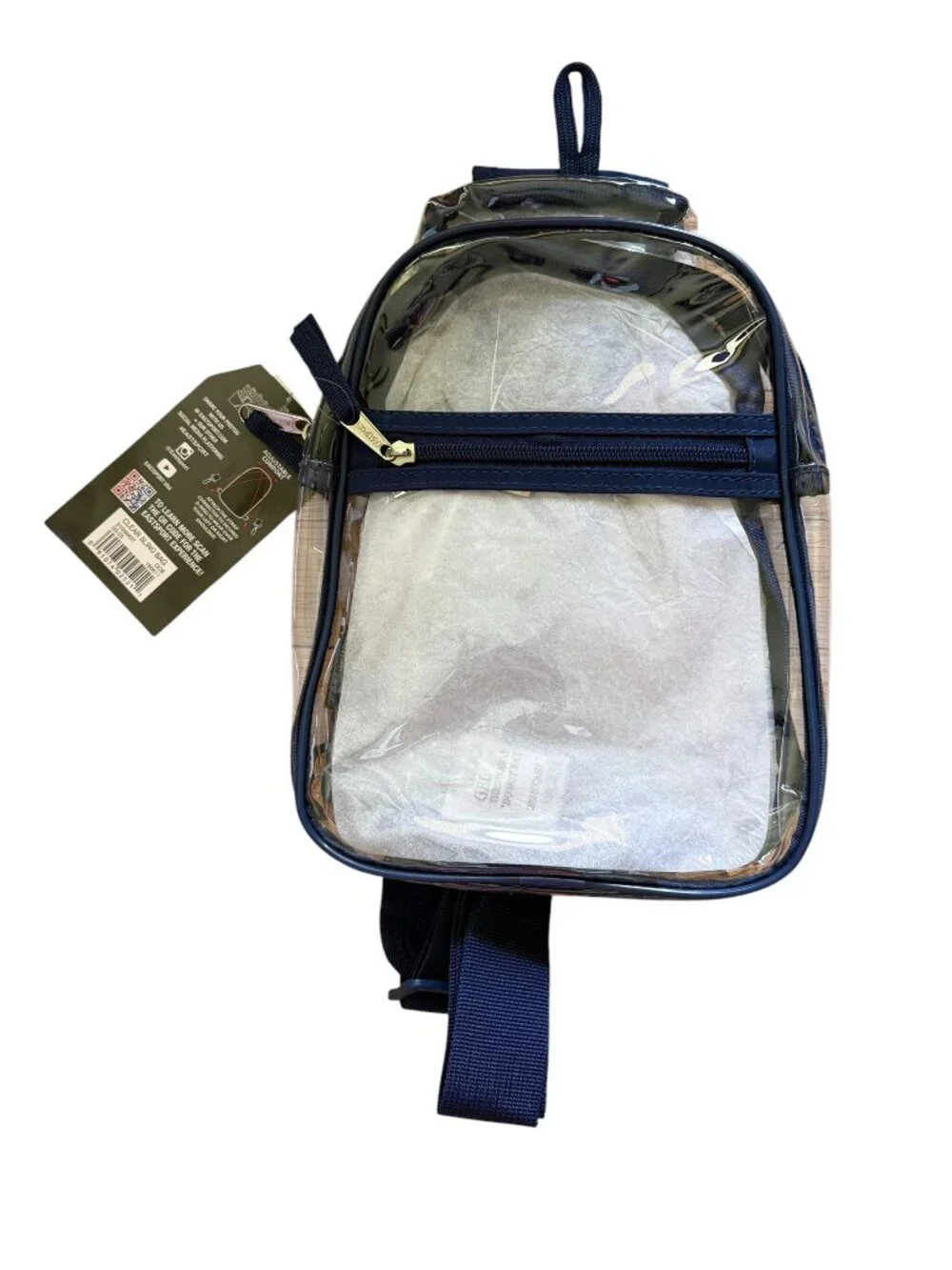Eastsport Clear Stadium Sling Bag – Navy Trim NWT